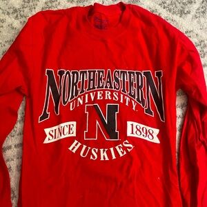 Northeastern University Champion Unisex Size Small, Long Sleeve T Shirt